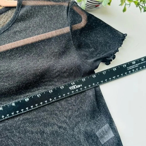 BRANDY MELVILLE Black Porter Sheer Glitter Top‎ - Picture 5 of 10